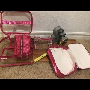 Brand New 4 Piece Bright Pink Cosmetic Bag!